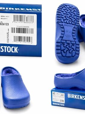 Birkenstock women’s Cozy Clog in Bright Blue